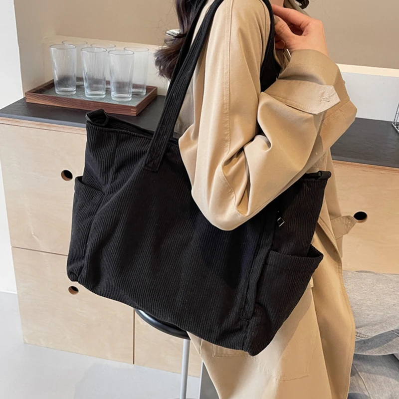 Corduroy Tote Bag Zipper