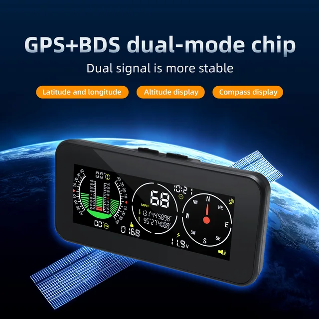 X90 Auto Elektronische Digital GPS Tachometer Head-up-Display  Neigungsmesser Höhenmesser Kompass Auto Level I