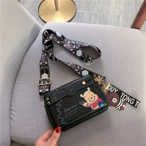 Disney Winnie The Pooh New Women's Handbag High Quality Luxury Brand Women's Bag Cartoon Cute Fashion Trend Mobile Phone Bag 