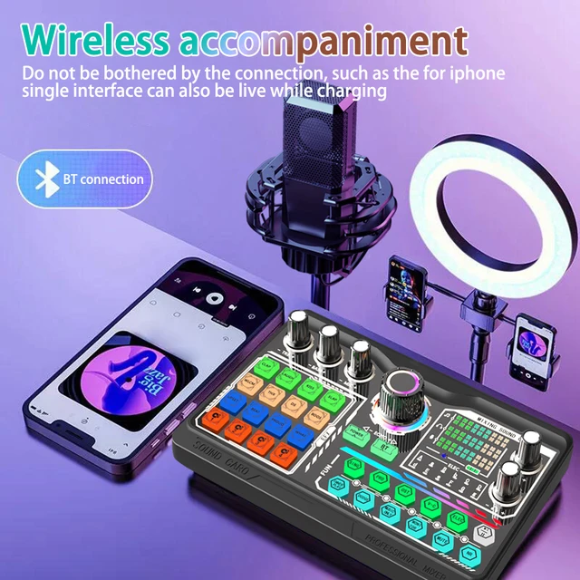 Professional Podcast Microphone SoundCard Kit Hi-Res SoundCard for PC Smartphone Laptop Computer Vlog Recording Live Streaming 4