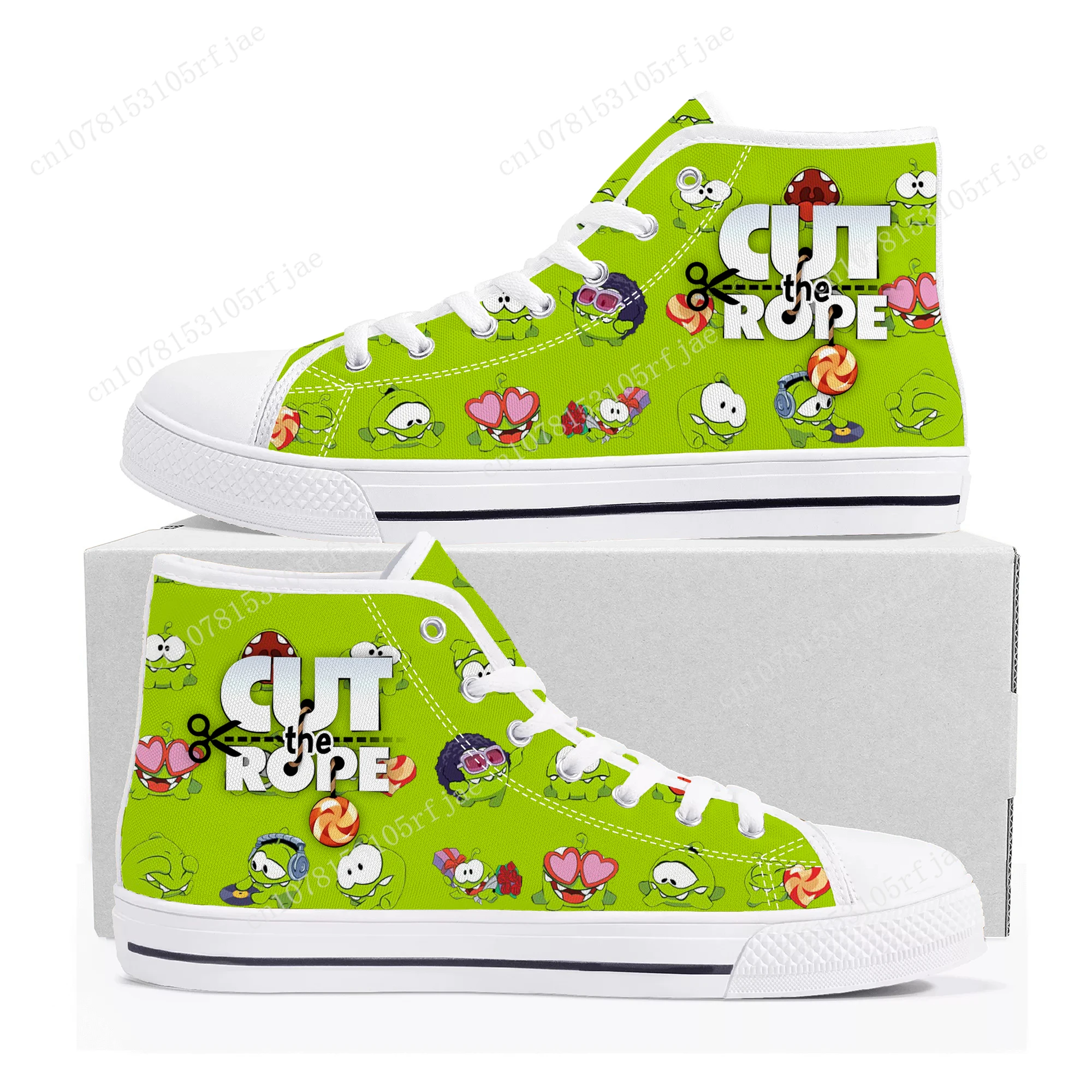 

Cut The Rope High Top Sneakers Cartoon Game Mens Womens Teenager High Quality Fashion Canvas Shoes Casual Tailor Made Sneaker