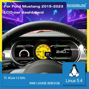 COHO Para Ford Mustang 2015-2023 Panel de instrumentos LCD con pantalla de alta definición de 15.6 pulgadas. 1