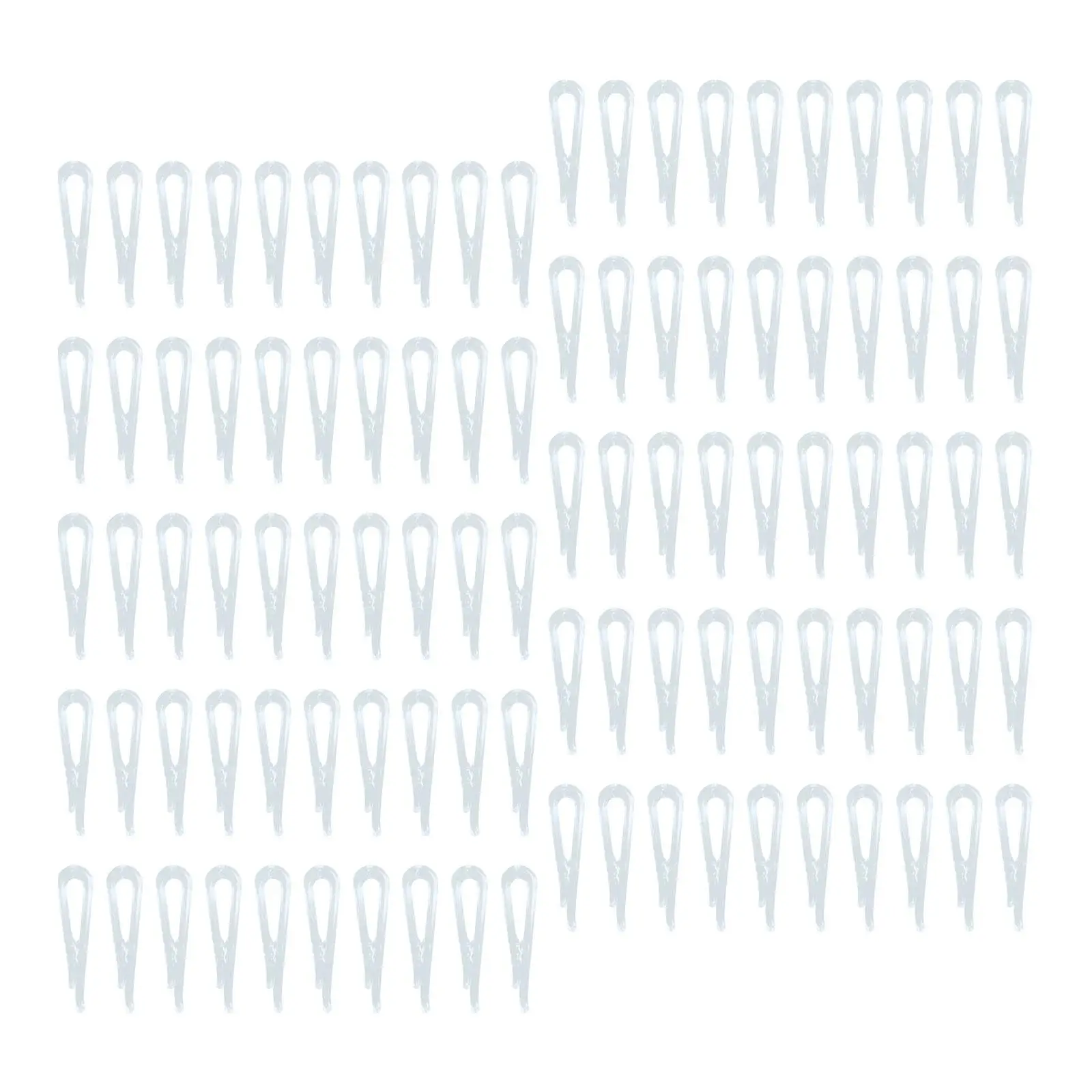 100Pack U Shape Clear Durable Plastic Alligator Clips Shirts Folding Ties Socks Pants Hold Garments in Place