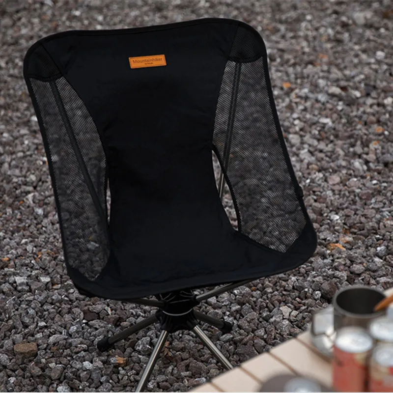 Outdoor Camping Moon Chair Picnic Portable Aluminum Light Folding Chair  MOUNTAINHIKER Travel Fishing 360 Degree Rotating Chair