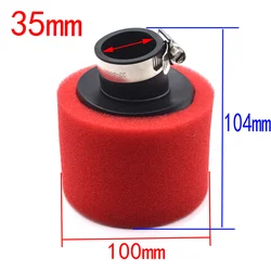 Universal Bend Elbow Neck Foam Air Filter Sponge Cleaner for Motorcycles and Scooters (35MM red)
