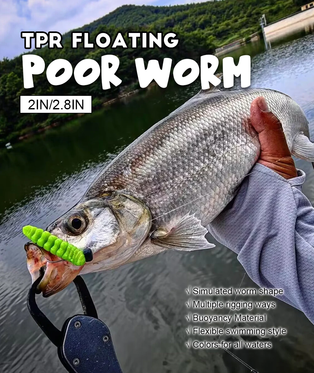 Spinpoler Schlechter Wurm Weicher Köder TPR Segment Körper Schwimmende Süßwasser Salzwasser Bass Forelle Fluss Meer Dropshot Ned Angelgerät – Detail 1