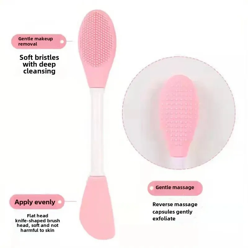 New Double-Headed Silicone Facial Mask Cleaning Brush Exfoliating Wash Brush For Face And Body Cleansing And Exfoliation