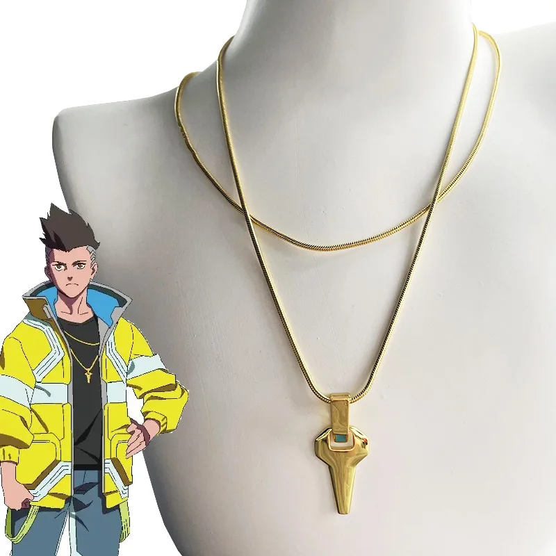 Collar de Cosplay de David Martinez, collares con colgante de Metal de Color dorado para hombres y mujeres, accesorios para regalos de navidad