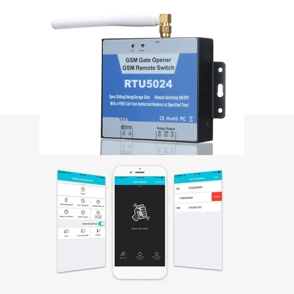 SIM Card RTU5024 GSM Gate Opener Relay Switch Call Door Access Wireless By Free Call 850/900/1800/1900MHz RTU5024 2G GSM