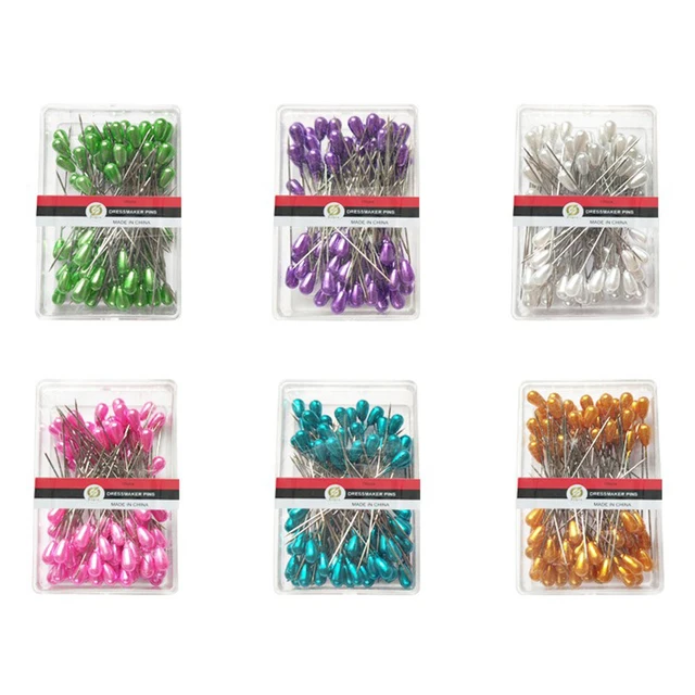 Spille Da Cucito Con Perla - 100 Pezzi, Bianche, Per Bouquet Matrimonio E Artigianato - Foto 3