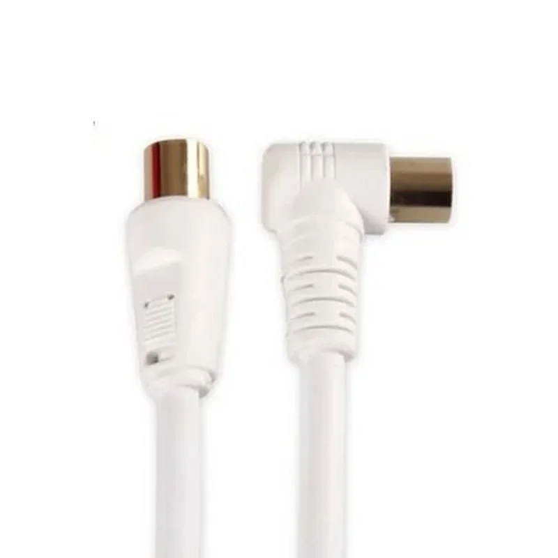5M 3M 1.5M RF RG6 Quad Shield CL2 Coaxial Antenna Satellite Cable with TV 90 Degree Right Angel Male To Straight Male Connector 2