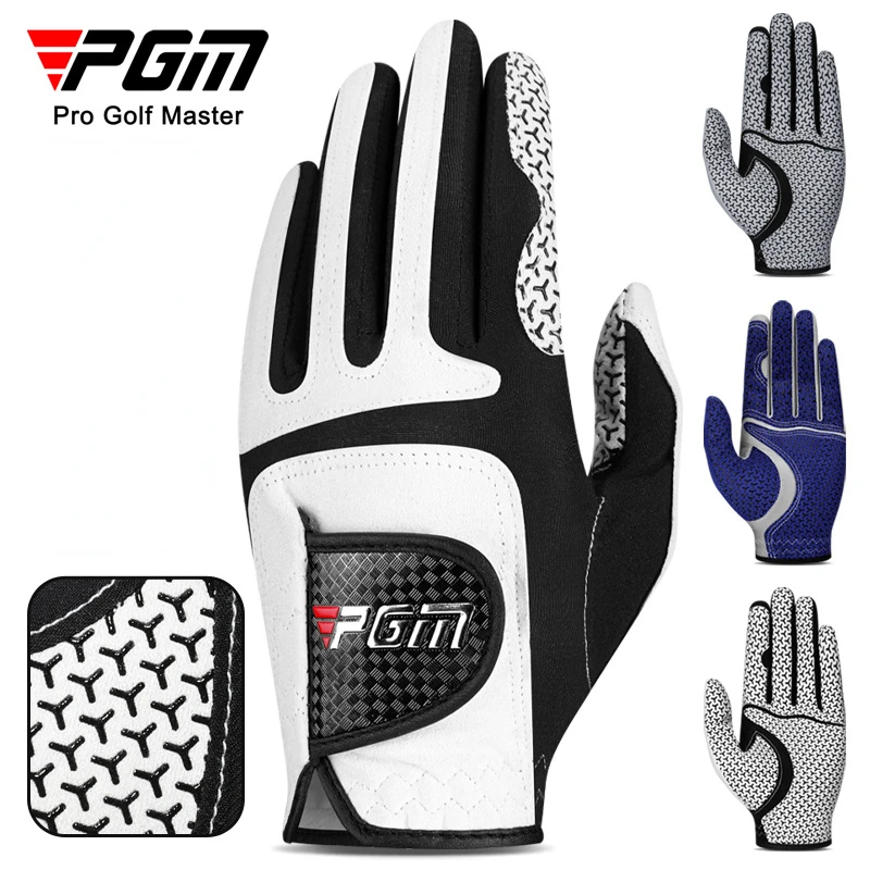 Golf Gloves PGM Professional Microfiber Cloth Fabric Breathable Non-Slip Club Swing Putting Training ST037