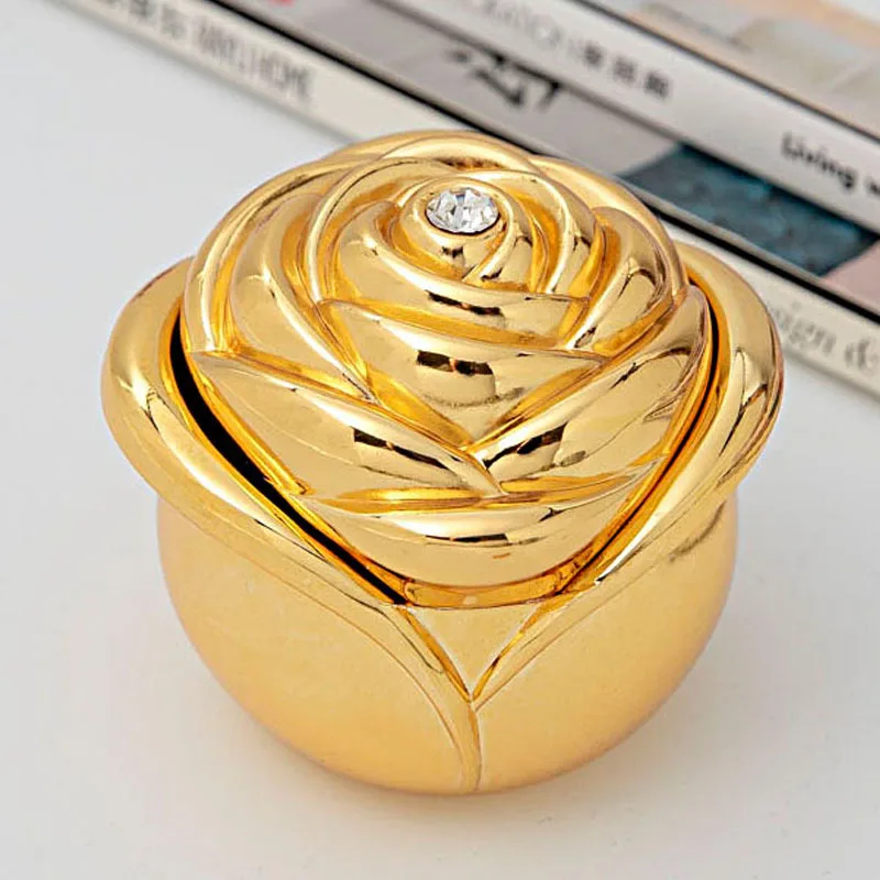 Vintage Rose Flower Style Antique Women Trinket Jewelry Gift Box Necklace Earrings Ring Storage Case