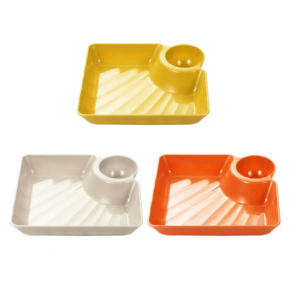 Dumpling Plate with Sauce Dish Design Versatile Easy to Clean Snacks Desserts Sushi Tray Kitchen Tableware