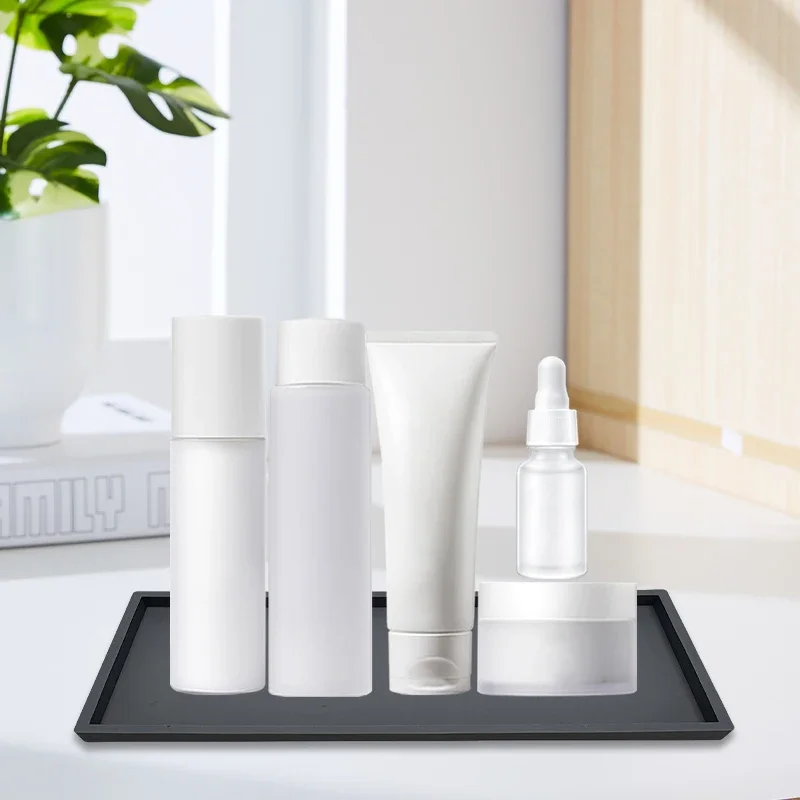 NiHome Multipurpose Silicone Organizer Tray – Round, Shatter-Resistant, Dishwasher Safe, Light Gray