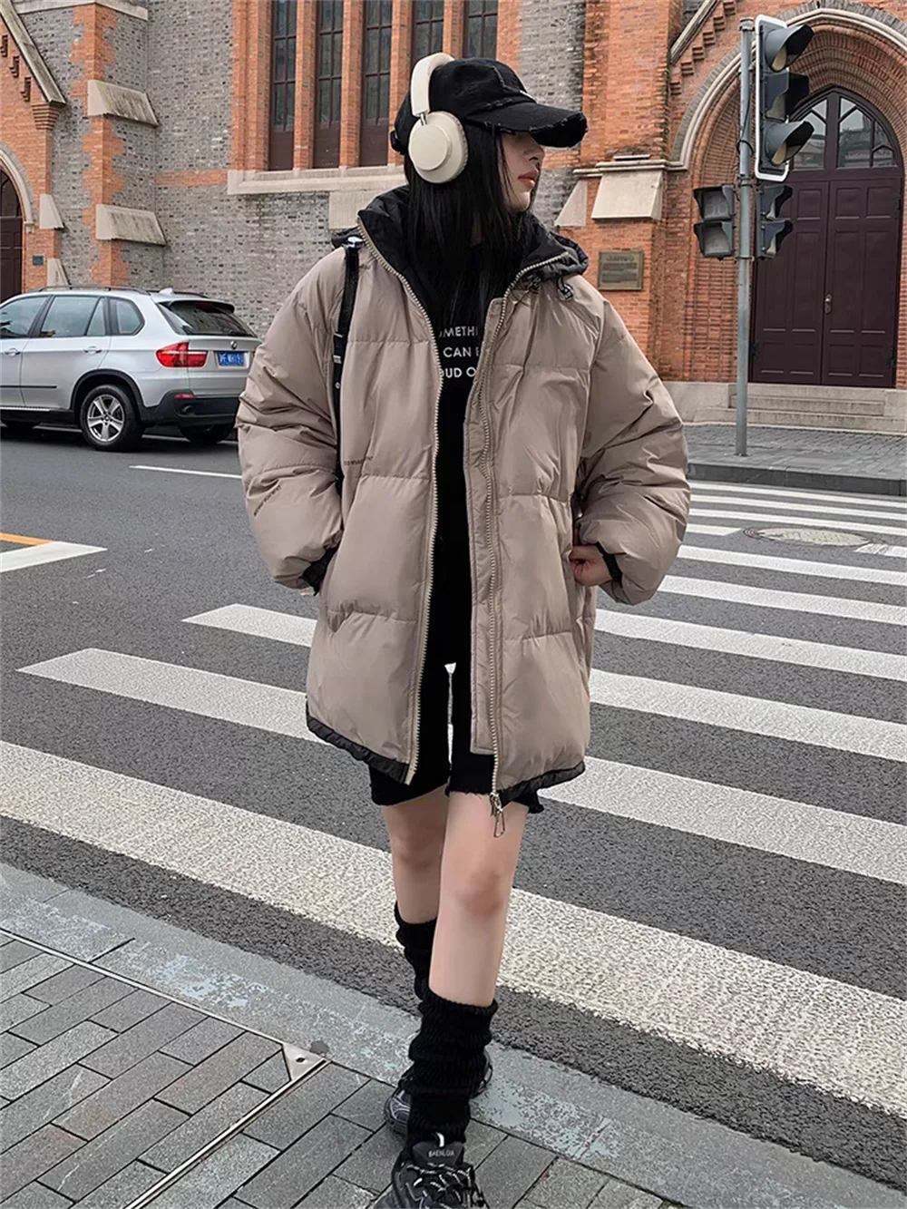 European Street Fashion Label Letter Down Jacket for Men and Women in Winter, New Loose  Oversized Duck Down Bread Jacket