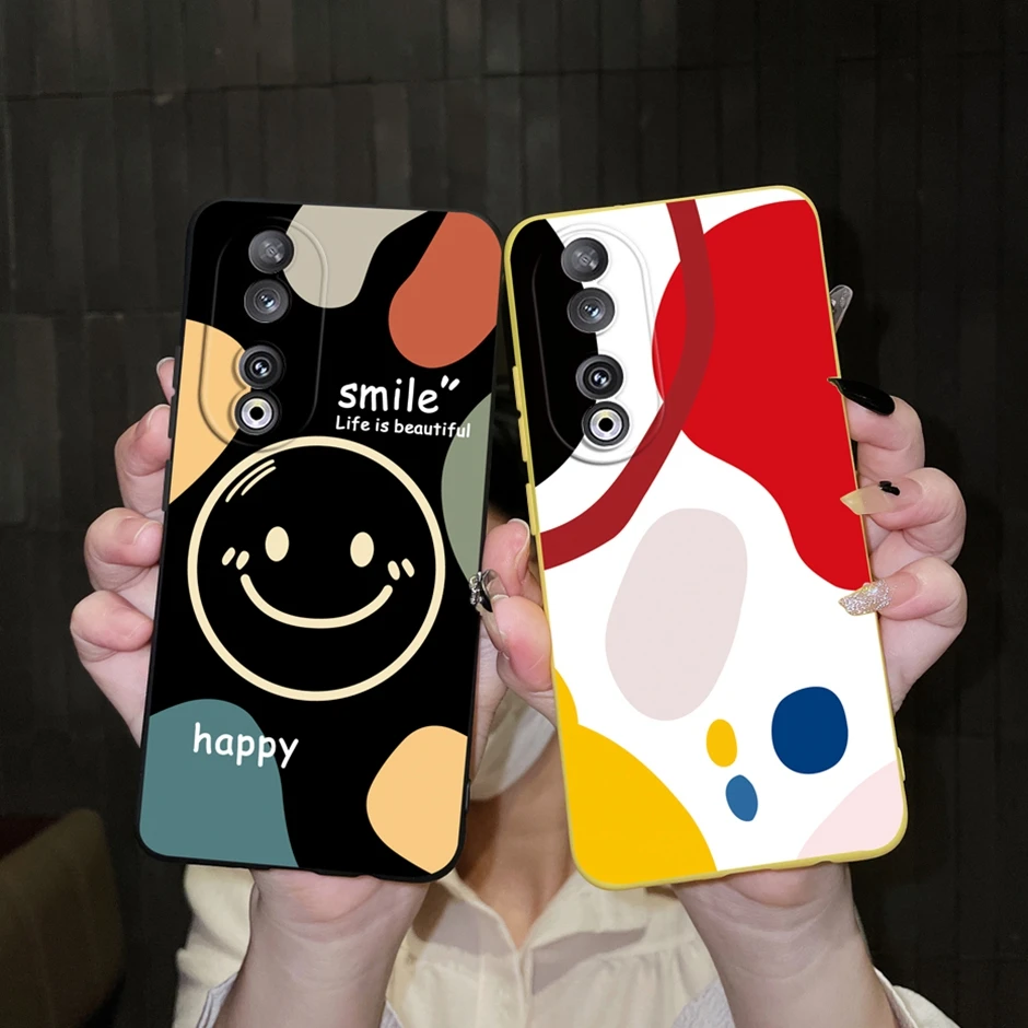 Colorful Cartoon Flower Silicone TPU Phone Case Cover for For Honor 90