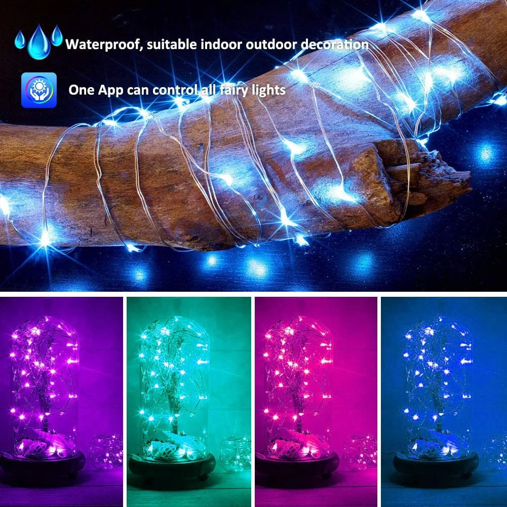 Led Light Smart Bluetooth Slinger Kerst Fee String Light Usb Plug App Bluetooth Control Party Bruiloft Nieuwjaarsdecor