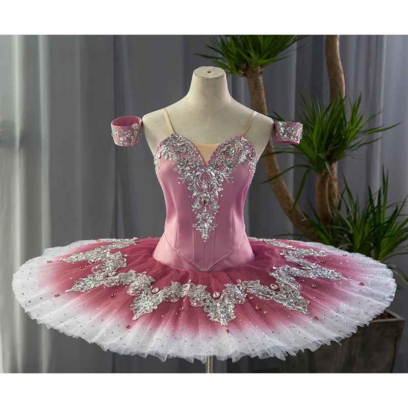 

Manual Customization Professional High Quality Costom Size Costom Color Girls 12 Layers Performance Omber Color Pink Ballet Tutu