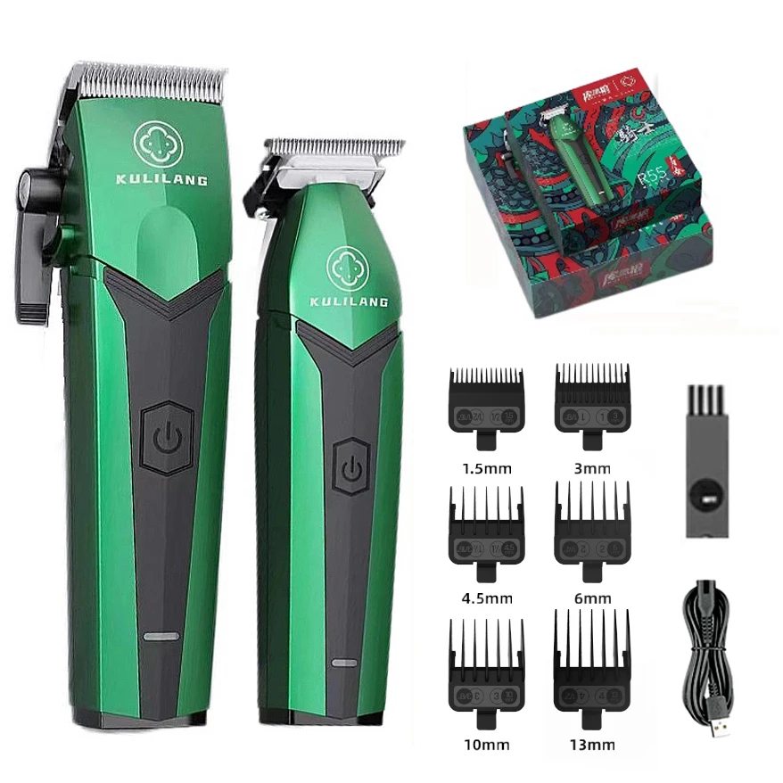 

2023 Madeshow Kulilang R66G Professional Men Hair Clipper Trimmer Wireless Barber 7200RPM USB charging Oil Head Push Hair Salon