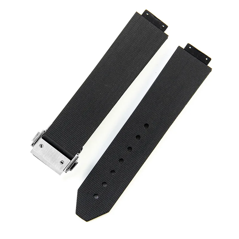 Silicone Watch Strap with Stainless Steel Folding Buckle Bracelet
