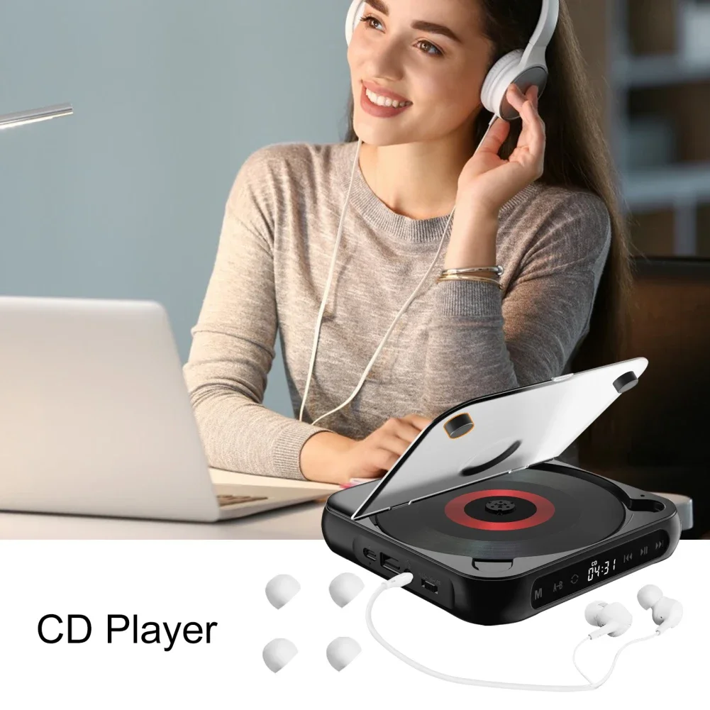 학생용 무선 휴대용 CD 플레이어, 블루투스 호환 5.1 음악 플레이어, CD, ..