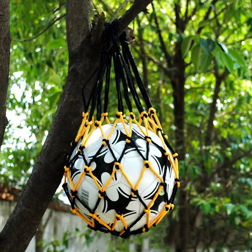 Sports Ball Storage Bag Nylon Basketball Carry Bag Youth Football Self Trainer Kick Net Soccer Volleyball Drawstring