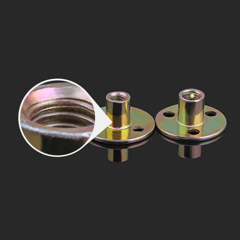 Lron Plate Nut Furniture Plywood On Lock Nut Sofa Foot Lock Galvanized Three-hole M6 M8 M10 2pcs locking nuts nylon lock nut rivet lock nuts