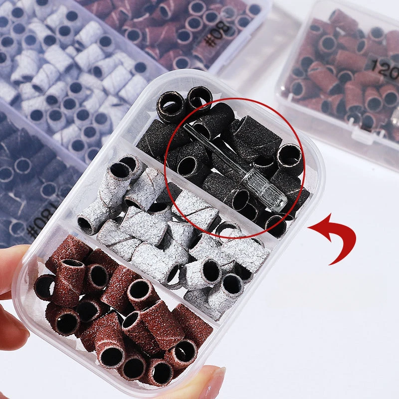 80    /120    /180    매니큐어 헤드 샌드 링 링 샤프트 네일 리무버 전기 드릴 액세서리 네일 도구에 적합한 죽은 피부