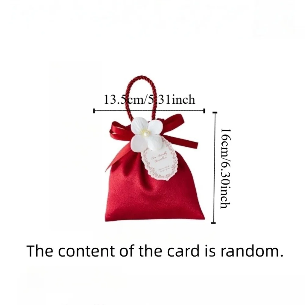Fashion Mini Flower Drawstring Bag Gift Packaging Satin Wedding Candy Bag Sweet Elegant Festive Sugar Bag New Year