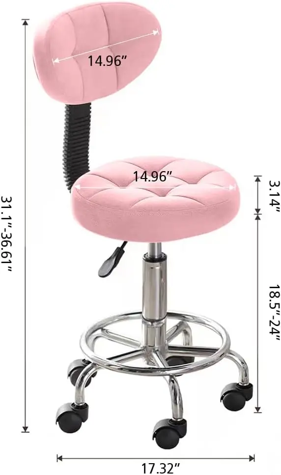 Modern Office Desk Chair Rolling Stool Computer Chair with Low Back Height Adjustable （Pack of 2）