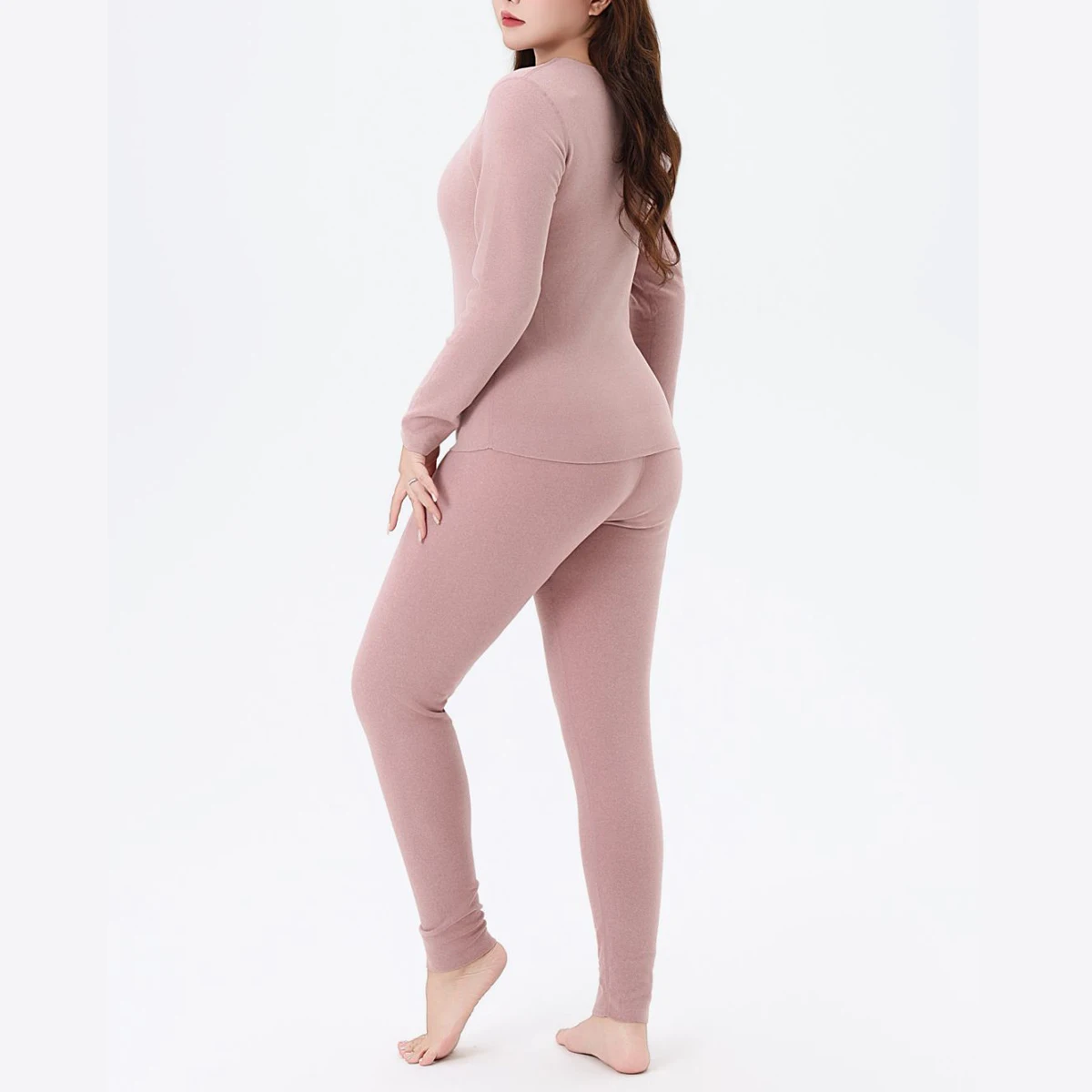 Plus Size Women's LONG JOHNS Premium Clothes Seamless Slim Double-Sided Brushed Fabric Warm Underwear Set Autumn Winter 2025