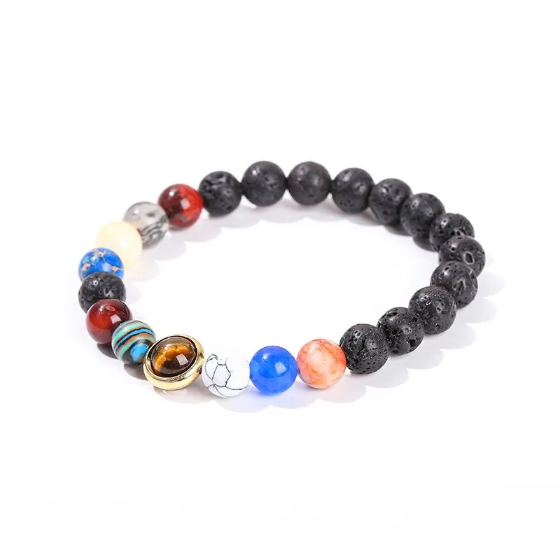 JD Natural Stone Eight Planets Bead Bracelets Men Women