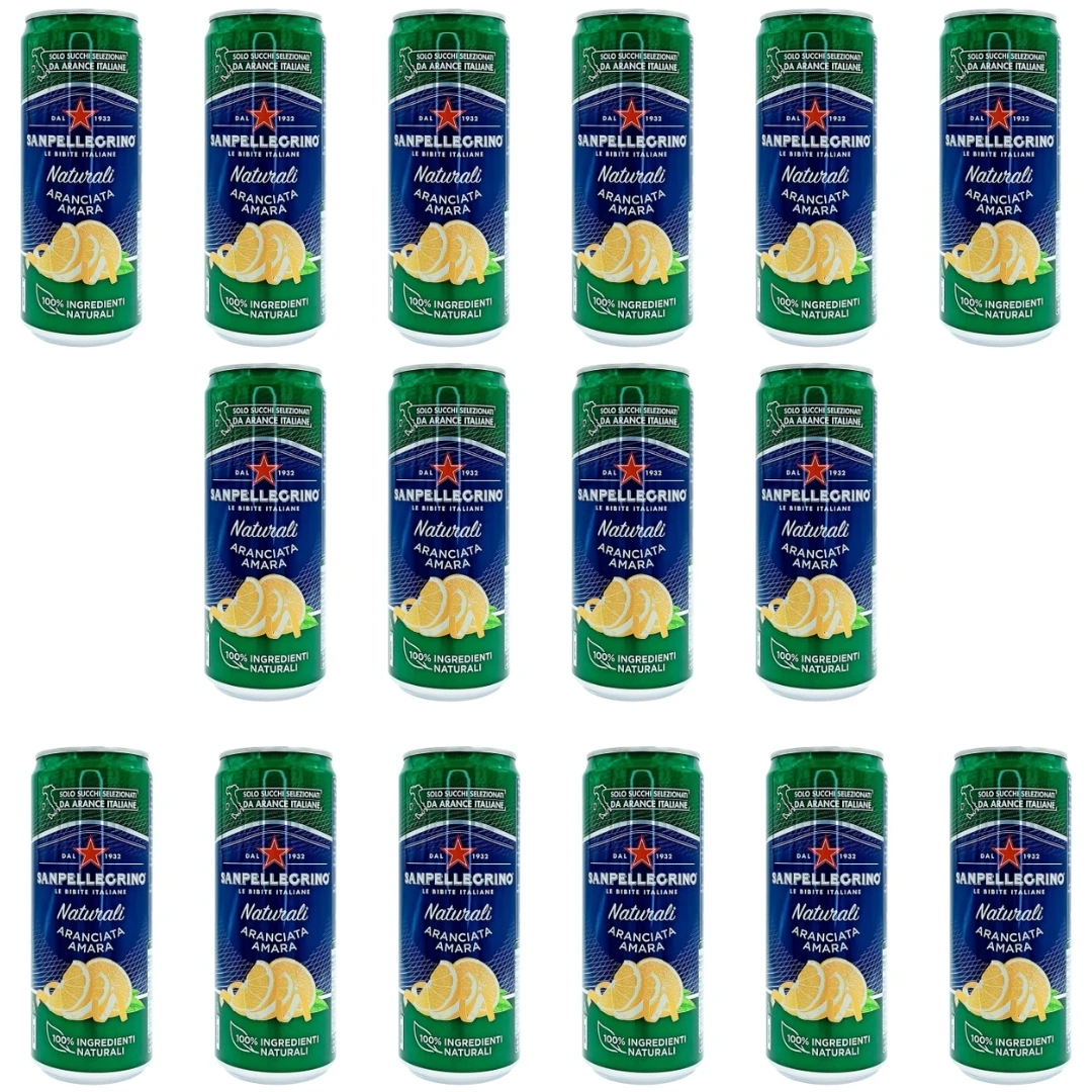 Lemoniada San Pellegrino gazowana pomarańczowa Aranciata Amara 16x330ml z Polski za $11.04 / ~41zł