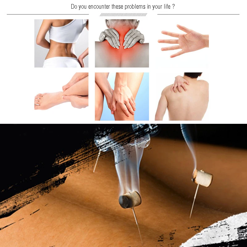 500 Moxa Rolls for Warm Needle Acupuncture with Anti-hot Foil Sheet Mini Needle Moxa Body Point Dredge Meridian Relieve Pain