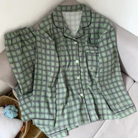 Plus Size Women Plaid Pajamas Set Kawaii Homewear Long Sleeve Two Piece Pajama Set Loose Sleepwear Outfit New Year Gift - Image 5