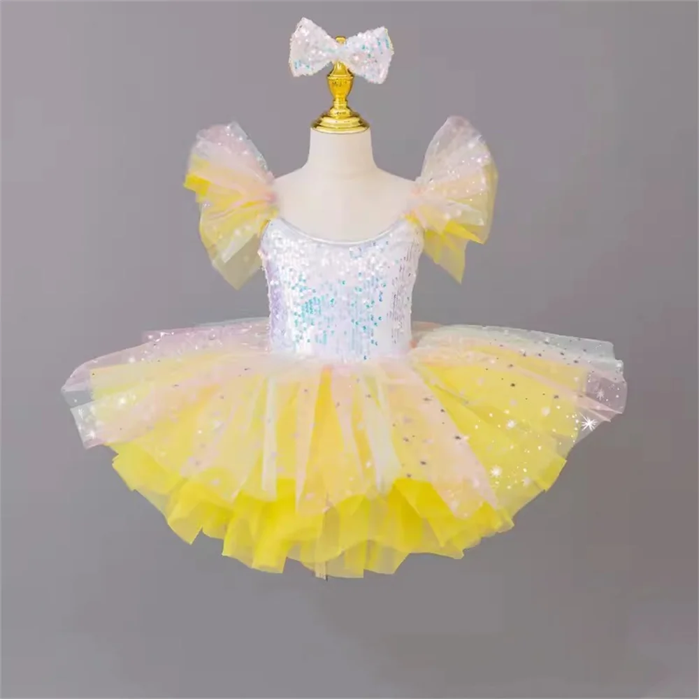 New Sequins International Children's Day Kindergarten Fluffy skirt Children's ballet dress performance costume