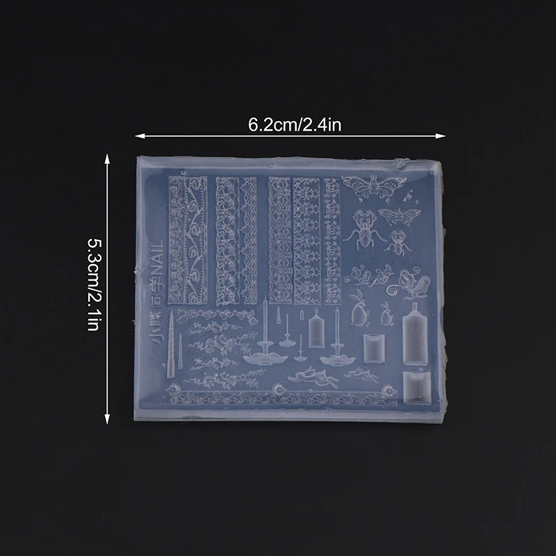 3D Silicone Fantasy French Lace Nail Mold Transparent Butterfly Manicure Template DIY Nail Art Decoration Tools