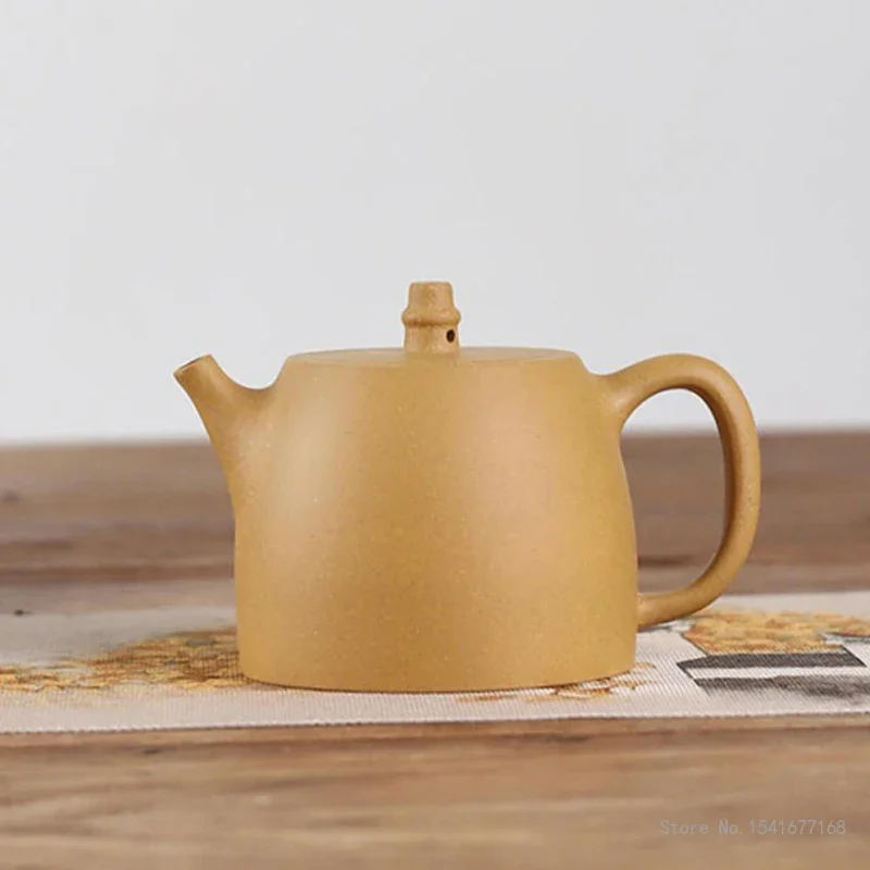 Chinese Style Yixing Purple Clay Pot, Kung Fu Tea Set Household Teaware Handmade Yellow Color Teapots, Large Capacity 460cc, 1Pc