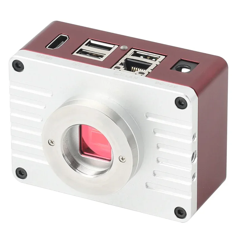 4K UHD 60FPS 8MP HDMI USB 3.0 LAN 산업용 전자 디지털 현미경 카메라 100X 130X 180X 200X 500X C 마운트 렌즈 이미지 줌