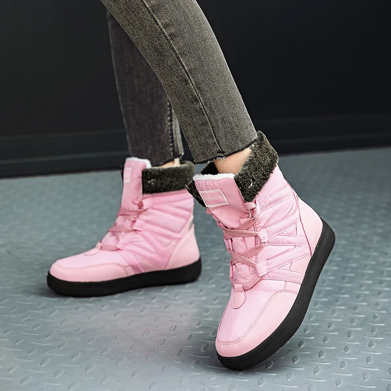 

Women's Boots Warm Platform Boots for Autumn and Winter Comfortable and Anti Slip Snow Boots Plush Cotton Shoes Ankle Boots