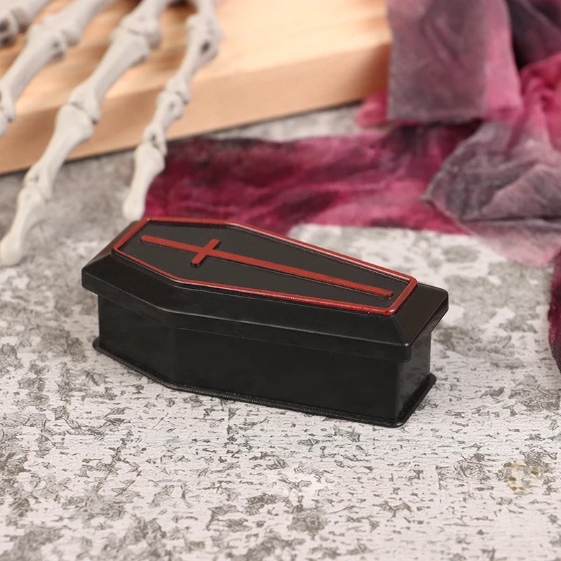 1:12 Scale Dollhouse Miniature Coffin - Wooden Halloween Decor For Goth Dollhouses & DIY Projects