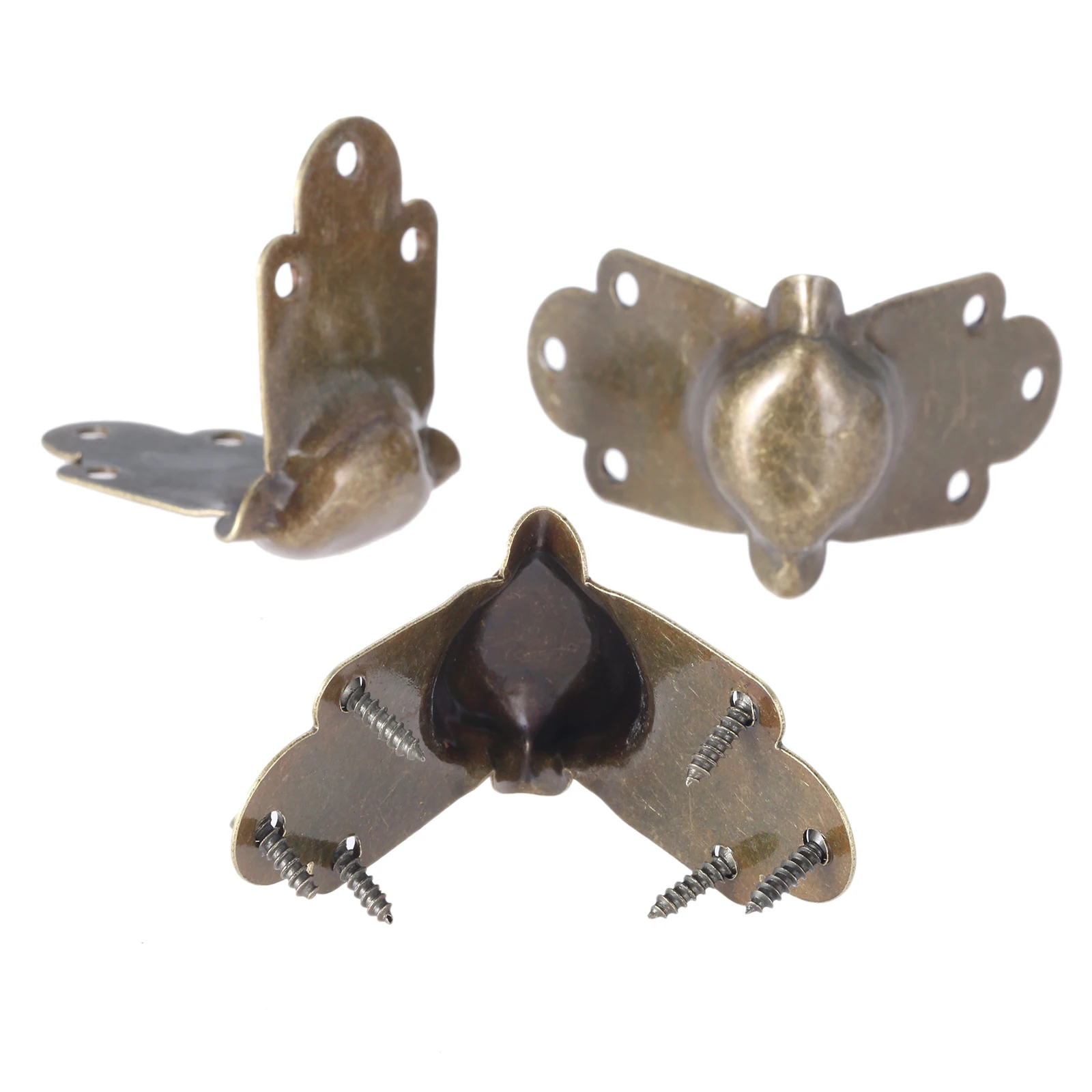 4Pcs/2Pcs Antique Bronze Corner Protectors Jewelry Box Protect Old Fashion Alloy Corner Guard Antique Footing Protecting