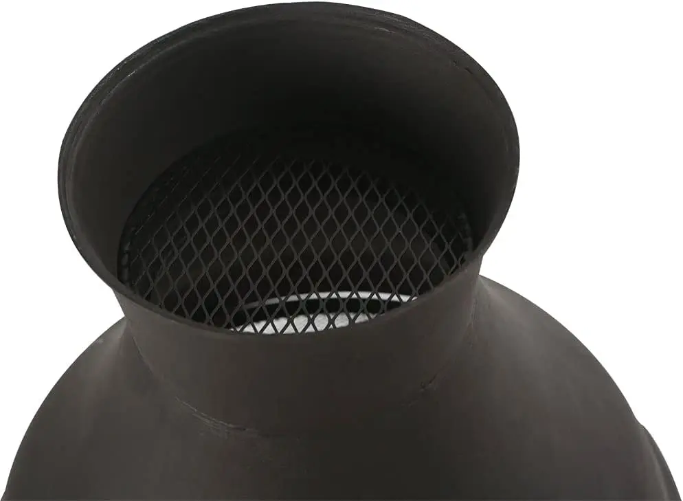 Wood Burning Fire Pits Chimenea Outdoor Fireplace Wooden Firepit, Brown-Black