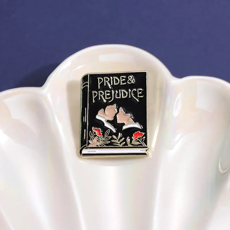 Pride & Prejudice Book Badge Enamel Pin Romantic Love Story Book Brooch Decor Backpack Lapel Badges Jewelry Accessories