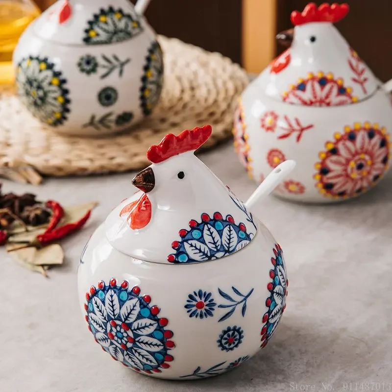 

Керамическая декоративная головка курицы в форме животного, для дома, гостиницы, кухни, ресторана с отверстием, соляная Пряная банка для специй, 350 мл, 1 шт.