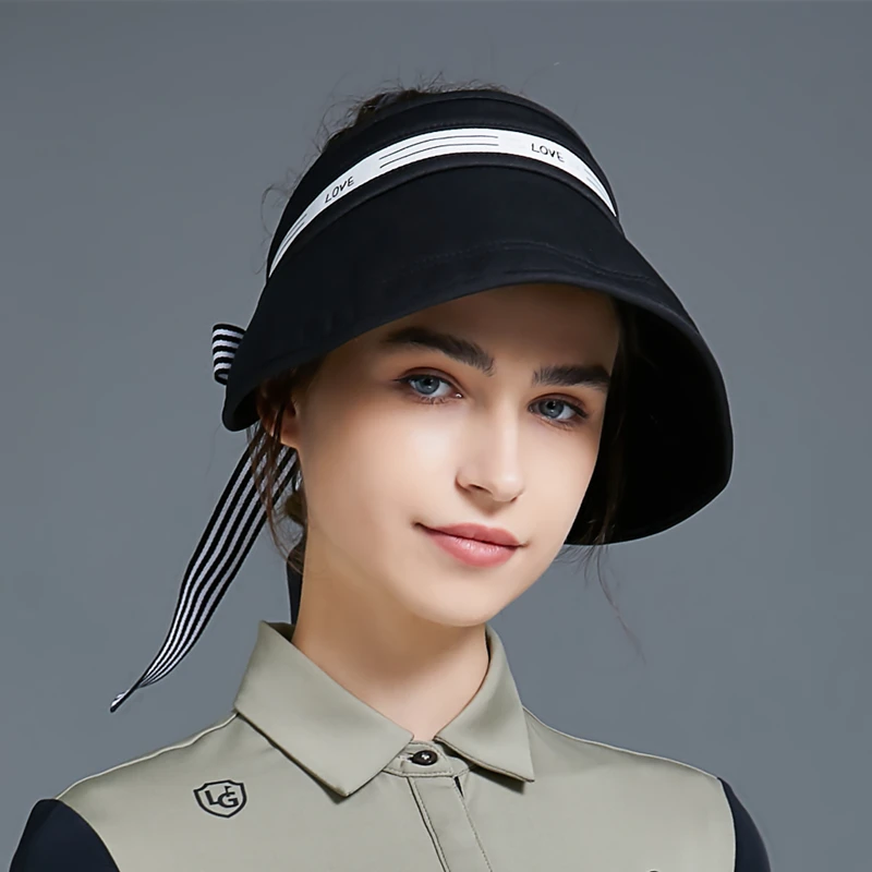 Love Golf Lady Breathable Fitness Bucket Hats UV-proof Golf Caps Women Anti-UV Portable Empty Top Hat Large Brim Fisherman Caps