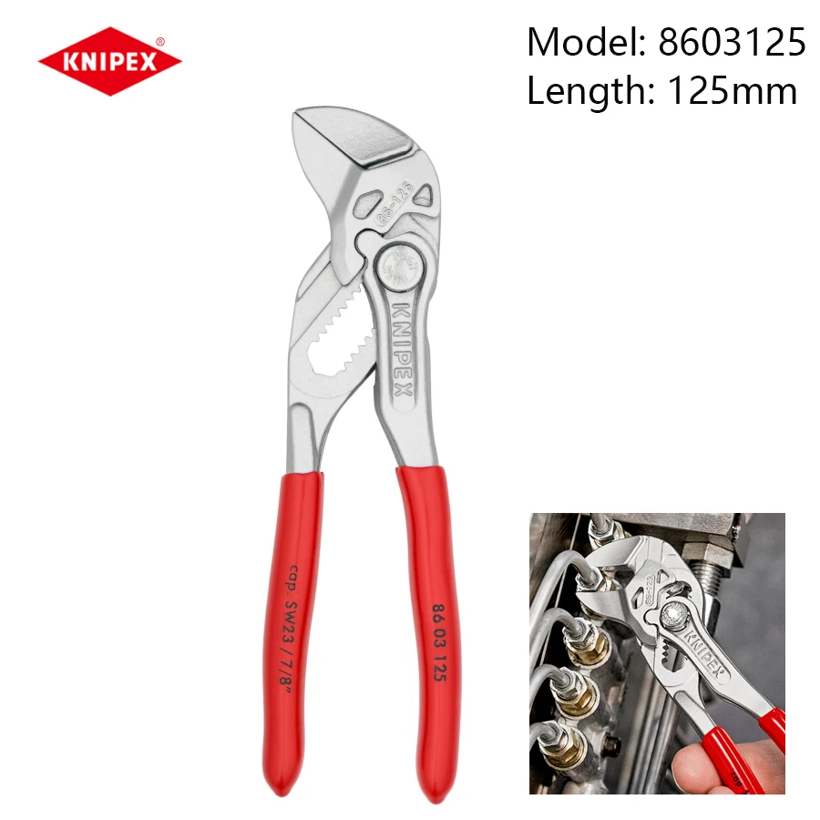 KNIPEX 8603125 Mini Pliers Wrench 2-In-1 Pliers and Wrench 125mm