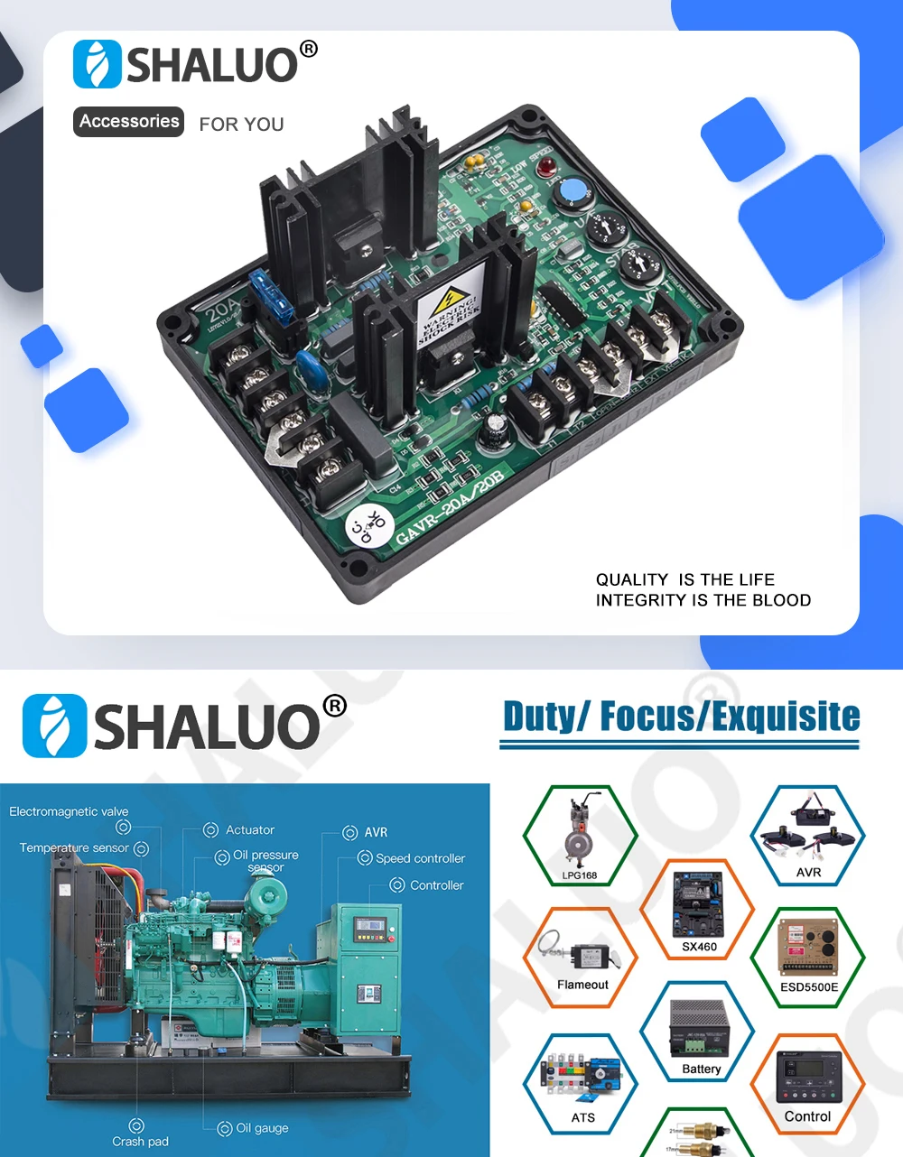 Description Picture 2 of itemUniversal GAVR-20A/B GAVR 20A Generator AVR Automatic Voltage Regulator Stabilizer Continuous 10A Control Module Generator Parts
