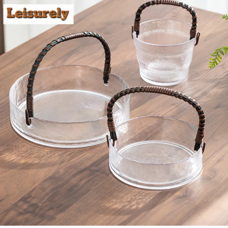 Nordic Vine Lift Hands Glass Fruit Dishes Traditional Pastry Plate Candy Bar Fruit Dishes Serving Tray Cha Accessories Ornaments